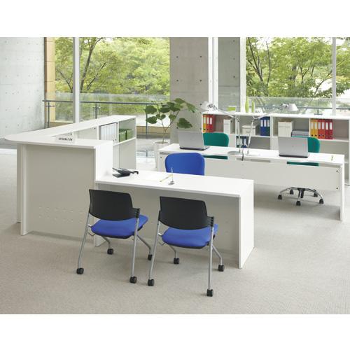 PLUS（プラス） 受付ハイカウンター W1200mm 天板2色/幕板シルバー色