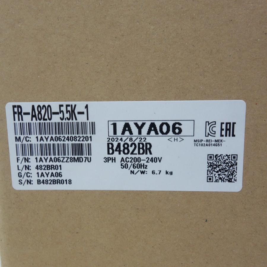 送料無料] 未使用☆三菱電機 インバータ FR-A820-5.5K-1 2024年製 A800