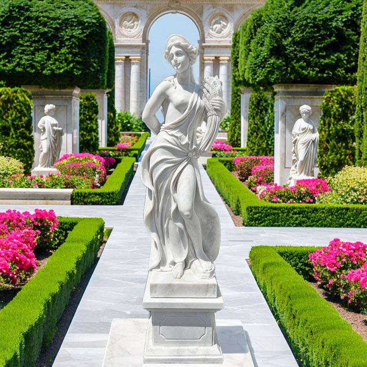 天然大理石彫刻 収穫のヴィーナス (秋) H200cm 四季 石像 女性 女神