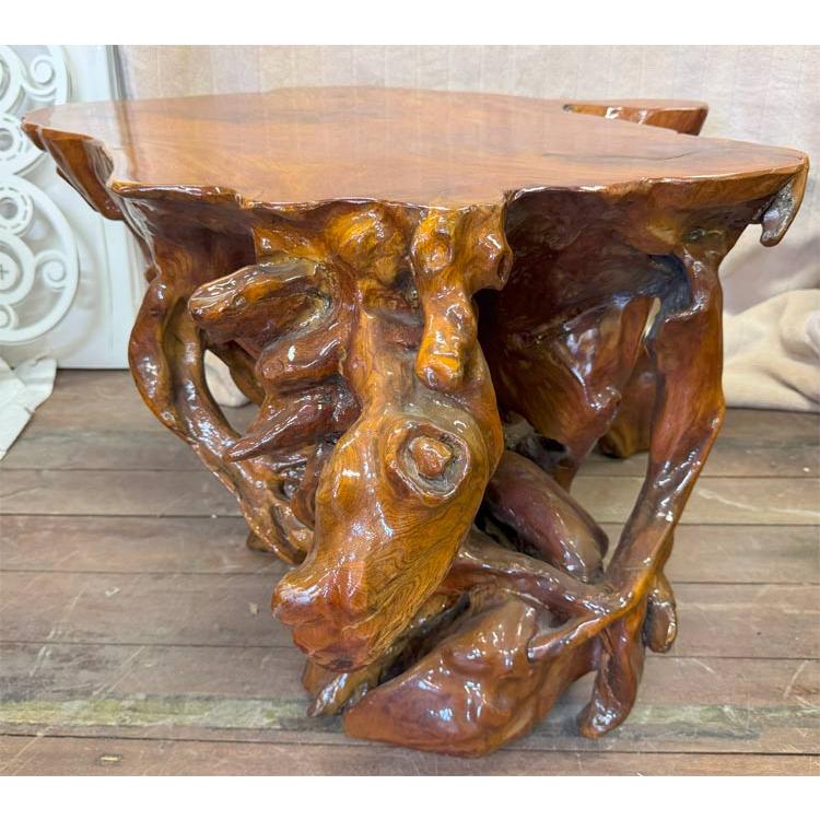 送料無料 自然木 木の根 座卓 低い テーブル W100cm 花台 盆栽卓 根卓