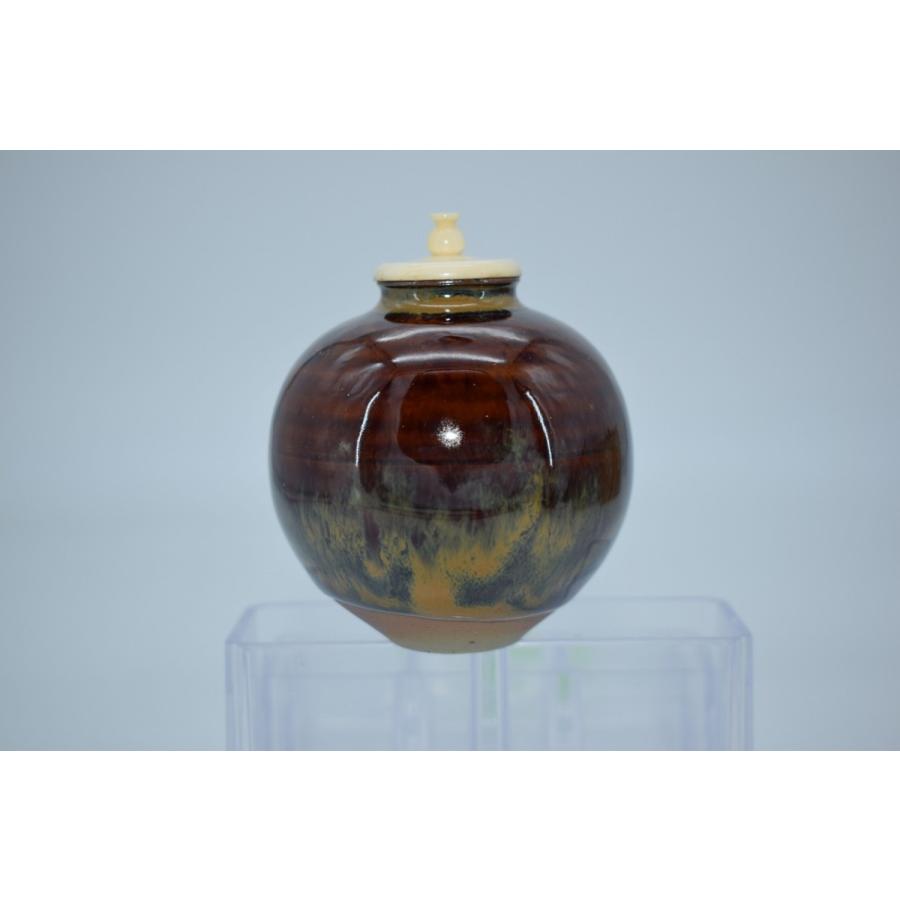 茶道具 高取 文琳 茶入 替仕服付 仕服：大内間道/逢坂金襴 八山 作