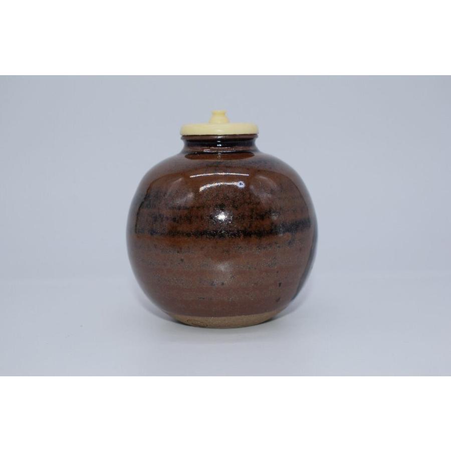 松本鉄山作 中興名物写 岩城 文琳 茶入 共箱 目録付 茶道具 松本鉄山作