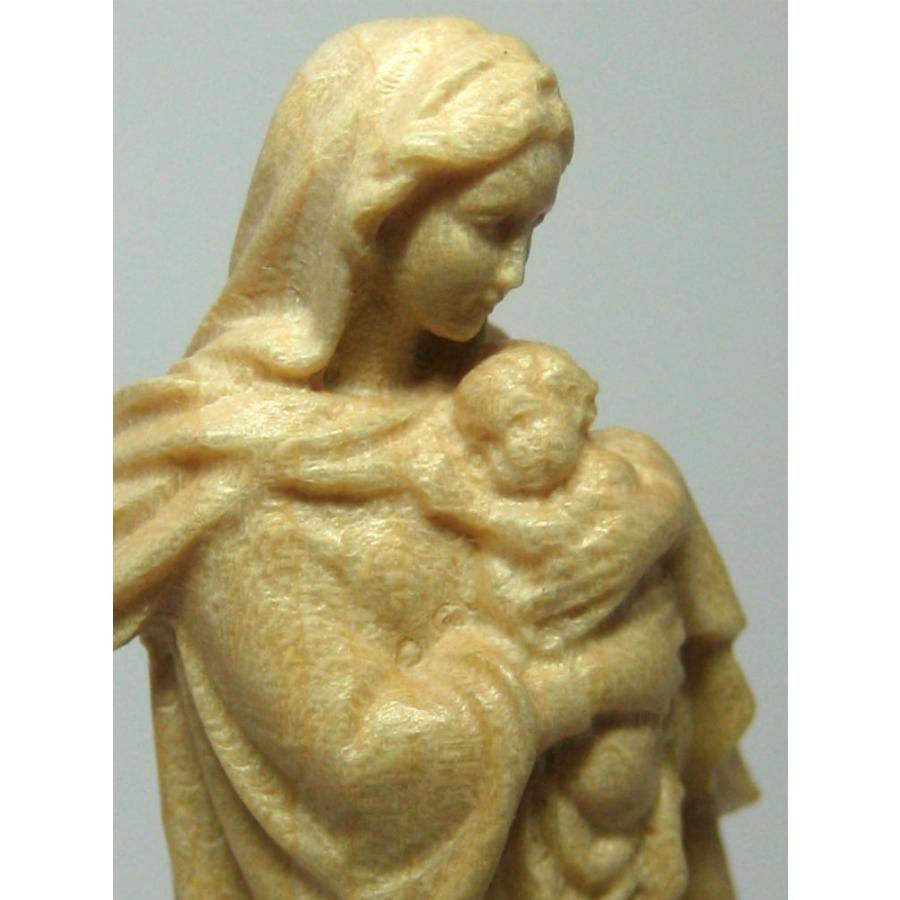 創業100年《レーピ》木彫り 聖母マリア像 7cm「ルネサンス」聖母子像