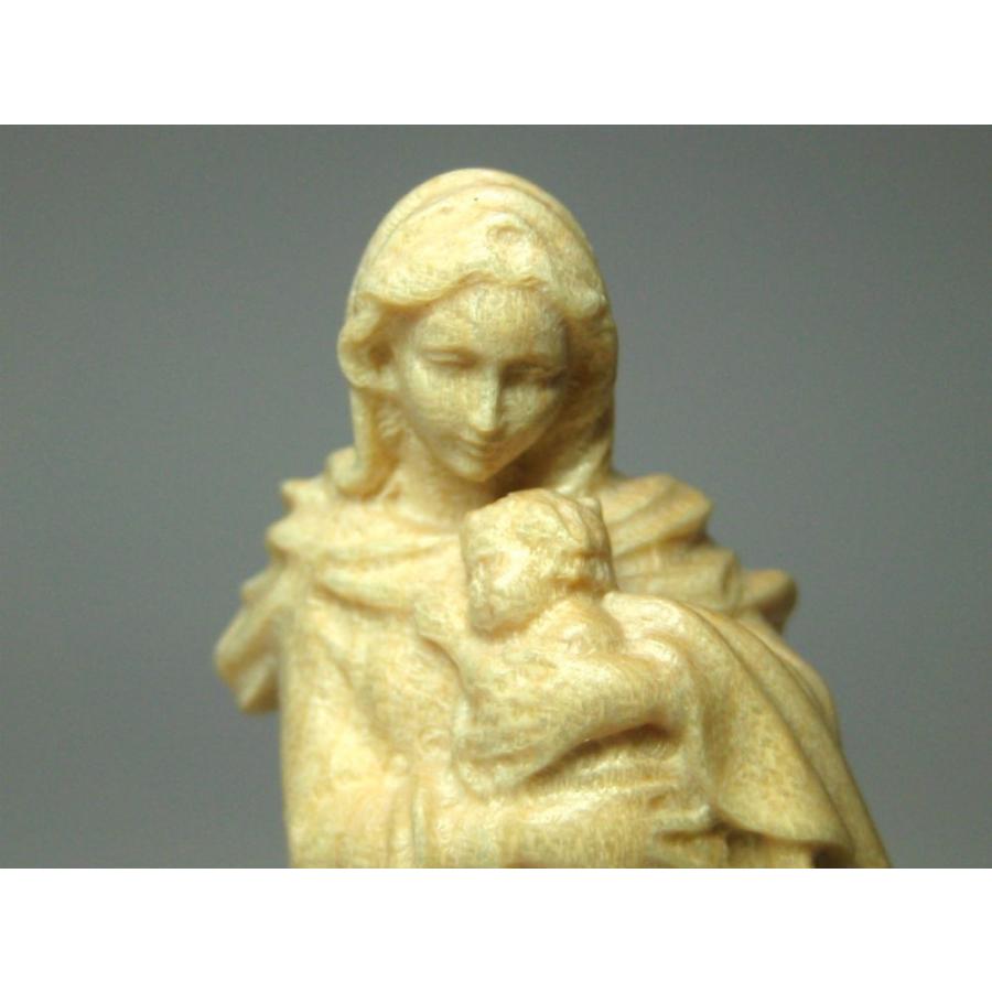 創業100年《レーピ》木彫り 聖母マリア像 7cm「ルネサンス」聖母子像