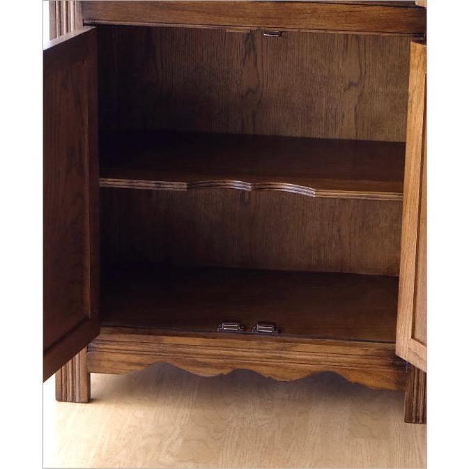 食器棚 カップボード キャビネット ガラス扉付き 収納 木製