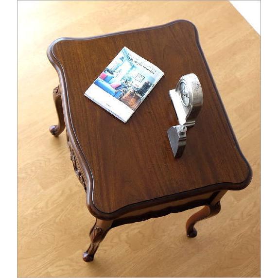 サイドチェスト アンティーク 木製 収納 電話台 花台 天然木 ベッド