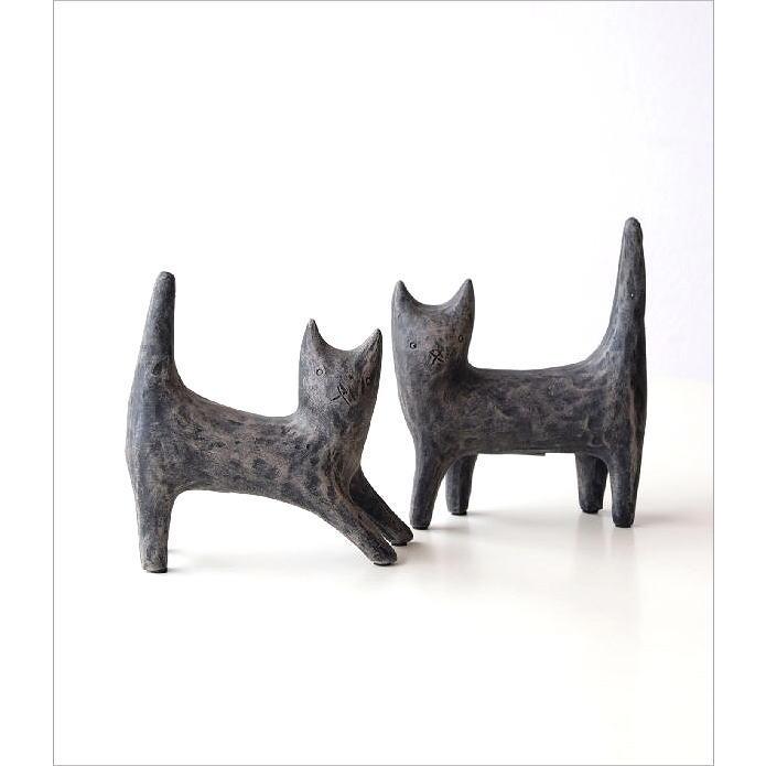 猫 置物 2匹セット アンティーク かわいい 可愛い ねこ ネコ 置き物