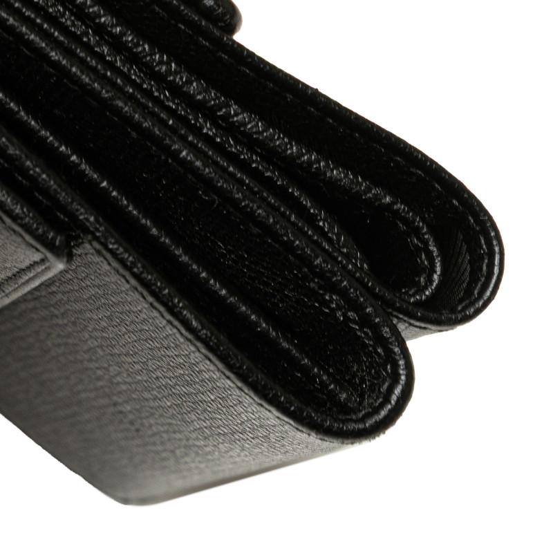 CHANEL（シャネル） ココボタン 三つ折り財布 ブラック レザー
