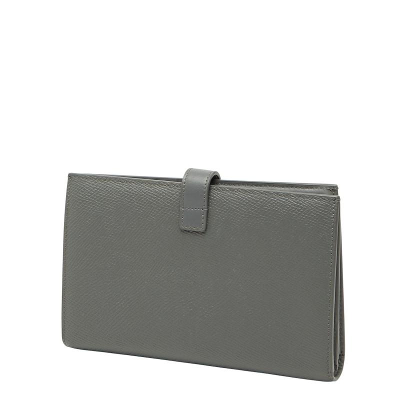 CELINE（セリーヌ） ラージ ストラップ ウォレット 長財布 グレー