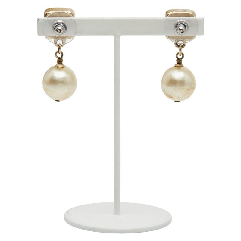 CHANEL（シャネル） ココマーク パール ピアス ゴールド オレンジ