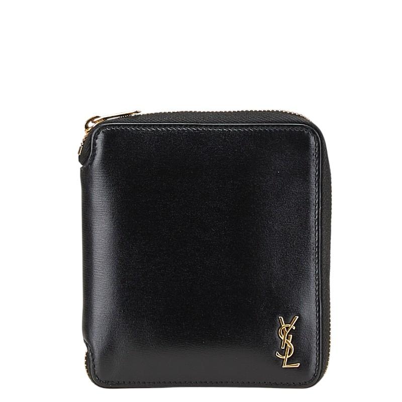 YSL ブラックレザー 二つ折り財布 YSL ブラックレザー 二つ折り財布