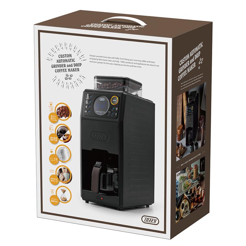 全自動 コーヒーメーカー ミル付き おしゃれ レトロ Toffy トフィー 全