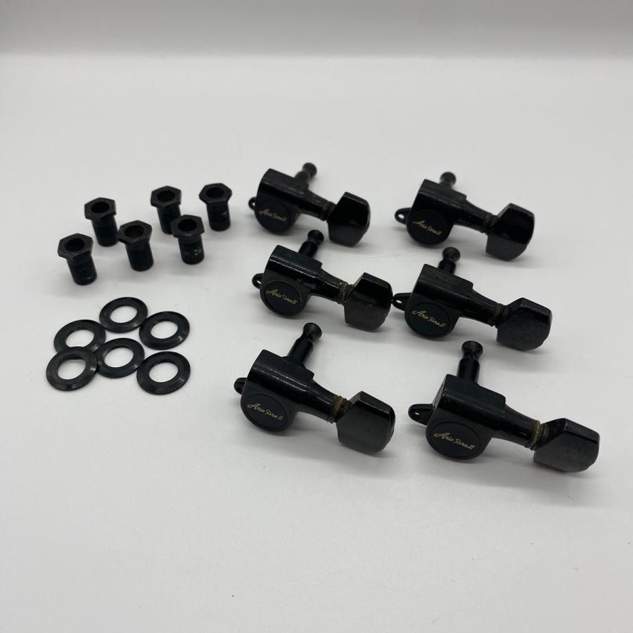 Aria Pro II エレキギター用 ブラック ロトマチックペグ パーツ 糸巻き