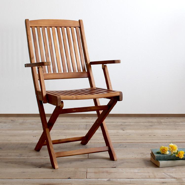 ガーデンチェア 4脚セット 木製 椅子 屋外 いす 折りたたみ 肘付き