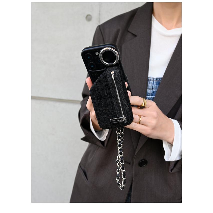 ajew（エジュー） iPhoneProMax対応 ajew tweed cadenas zipphone case