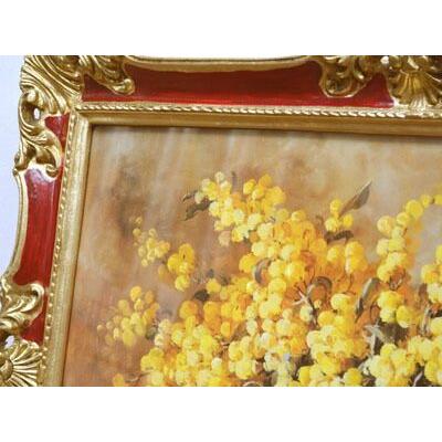 ☆最後の展示品1枚特価 ☆ イタリア製 高級 額絵 風水 「ミモザ