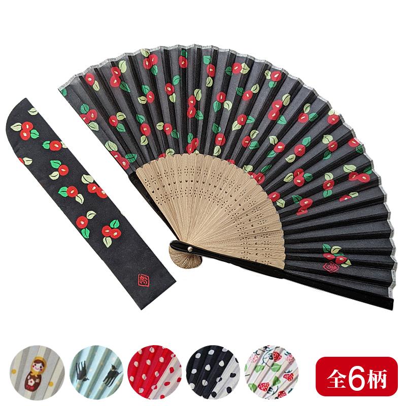 公式】シルク扇子（袋付） 【竹久夢二・マトリョーシカ】 シルク100