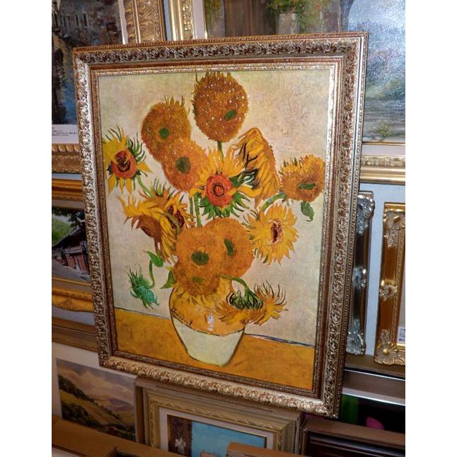 ゴッホ ひまわり 有名絵画 立体複製画 新築祝い 74cm×60cm