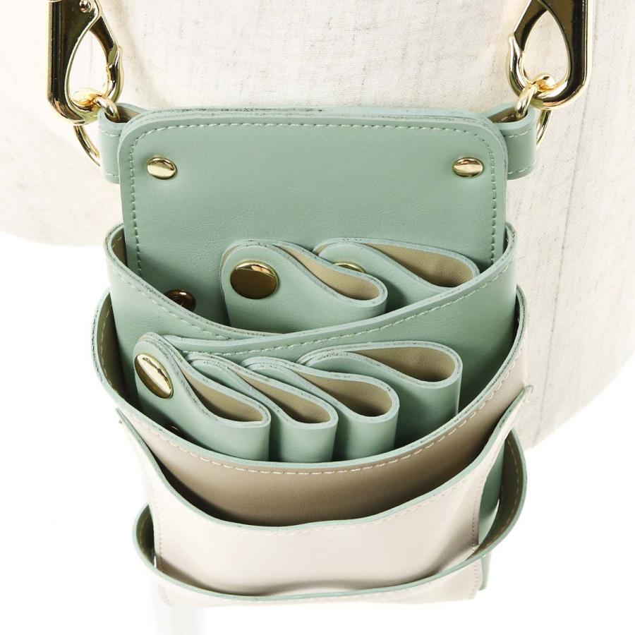 DEEDS シザーケース 美容師 シエーナ no.327 グリーンMIX 4〜6丁入