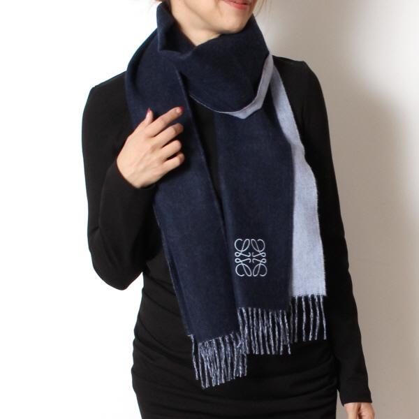 LOEWE（ロエベ） LOEWE ANAGRAM SCARF ウール+カシミヤ バイカラー