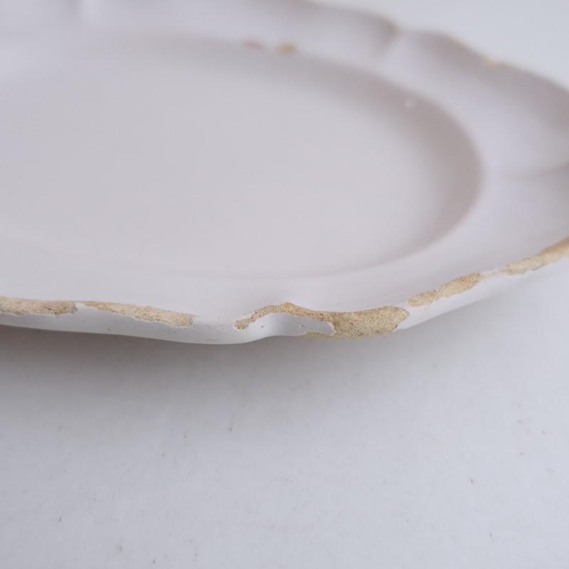 フランスアンティーク】 *Moustiers ムスティエ フラワーリムオーバル