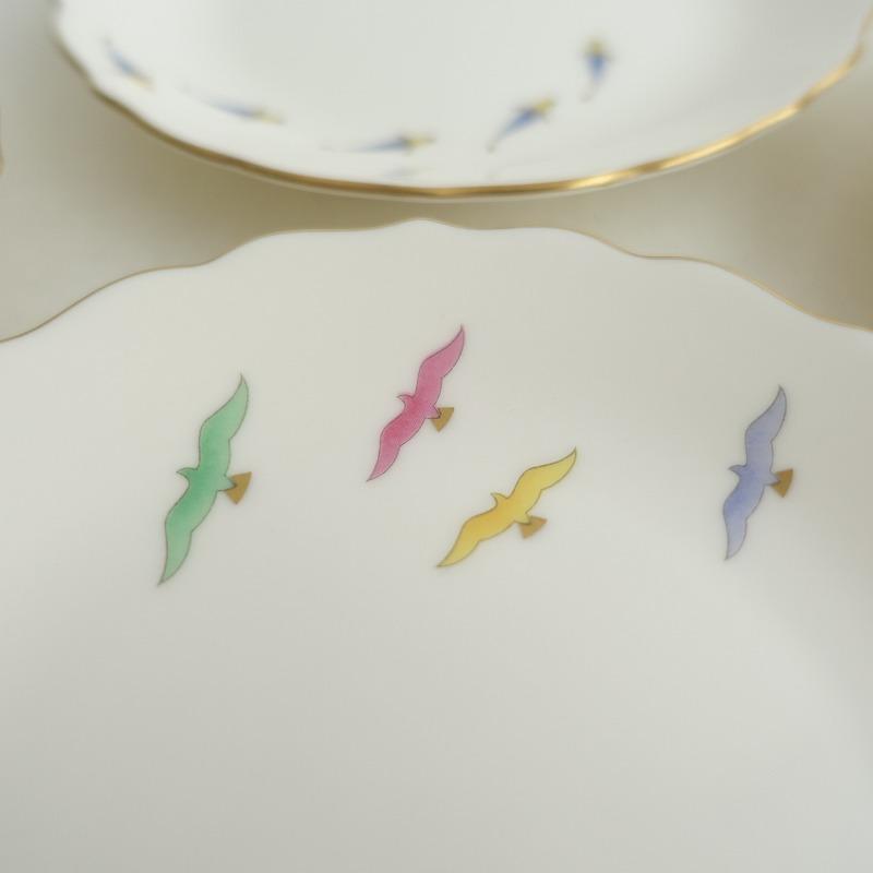 香蘭社 *仲良しシリーズ 銘々皿 5枚セット*食器お皿蝶鳥魚【陶器