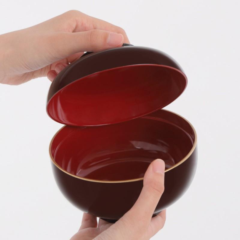 雑煮椀 5客 セット 530ml お椀 蓋付き 朱 黒 食洗機対応 電子レンジ
