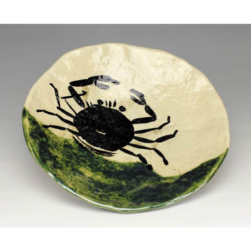 吉村楽入 2015年初春作品 魯山人風 織部 カニ絵皿 : 心斎橋花房ヤフー