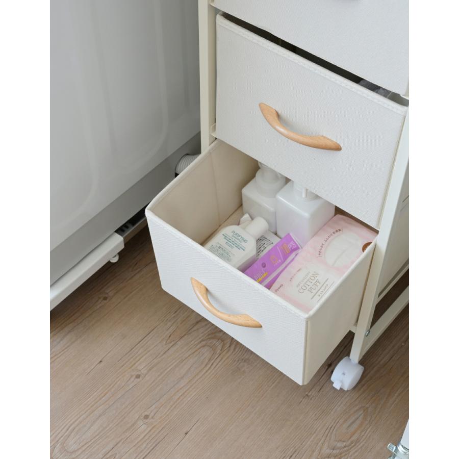 山善（YAMAZEN） スリム チェスト キャスター付き 4段 幅31 奥行29 高