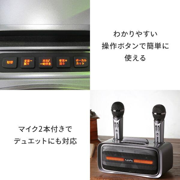 とうしょう カラオケ カラオケセット 家庭用 ワイヤレスマイク