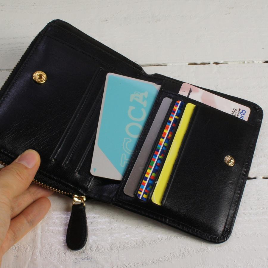 財布 レディース 二つ折り 本革 日本製 刺繍 花柄 桜 二つ折り財布