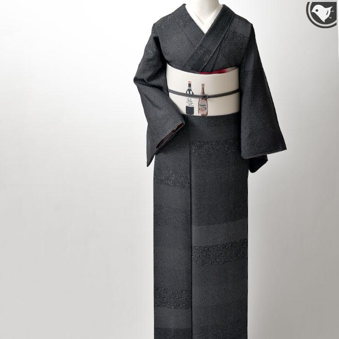 帯専門店おびや 名古屋帯 新潟 十日町友禅 別注 Wine bottle ワイン