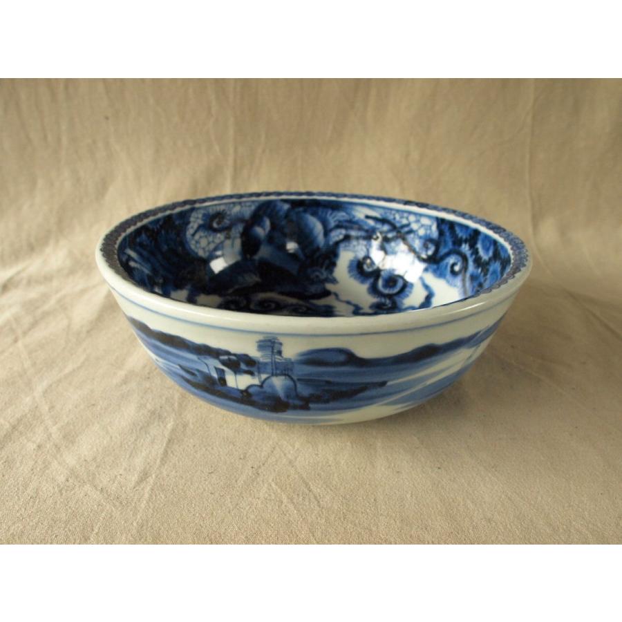 染付け夫婦鯉深鉢二重高台/ 染付け夫婦鯉深鉢二重高台/ 古伊万里/染付