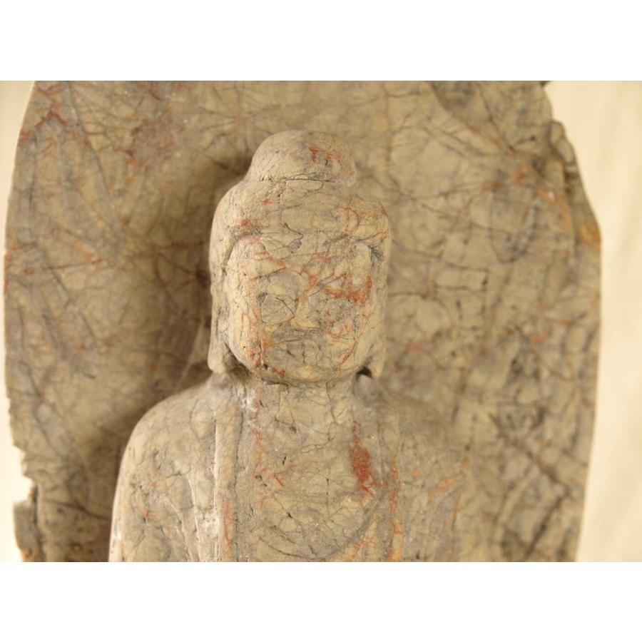 レア珍品 貴重 隋 唐時代 大日如来石仏42.5cm 仏教仏像 中国古美術