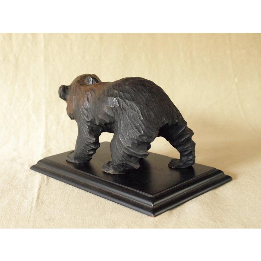 昭和レトロ 八雲 ガラス目 木彫り熊19cm 北海道彫刻家 アイヌ 工芸