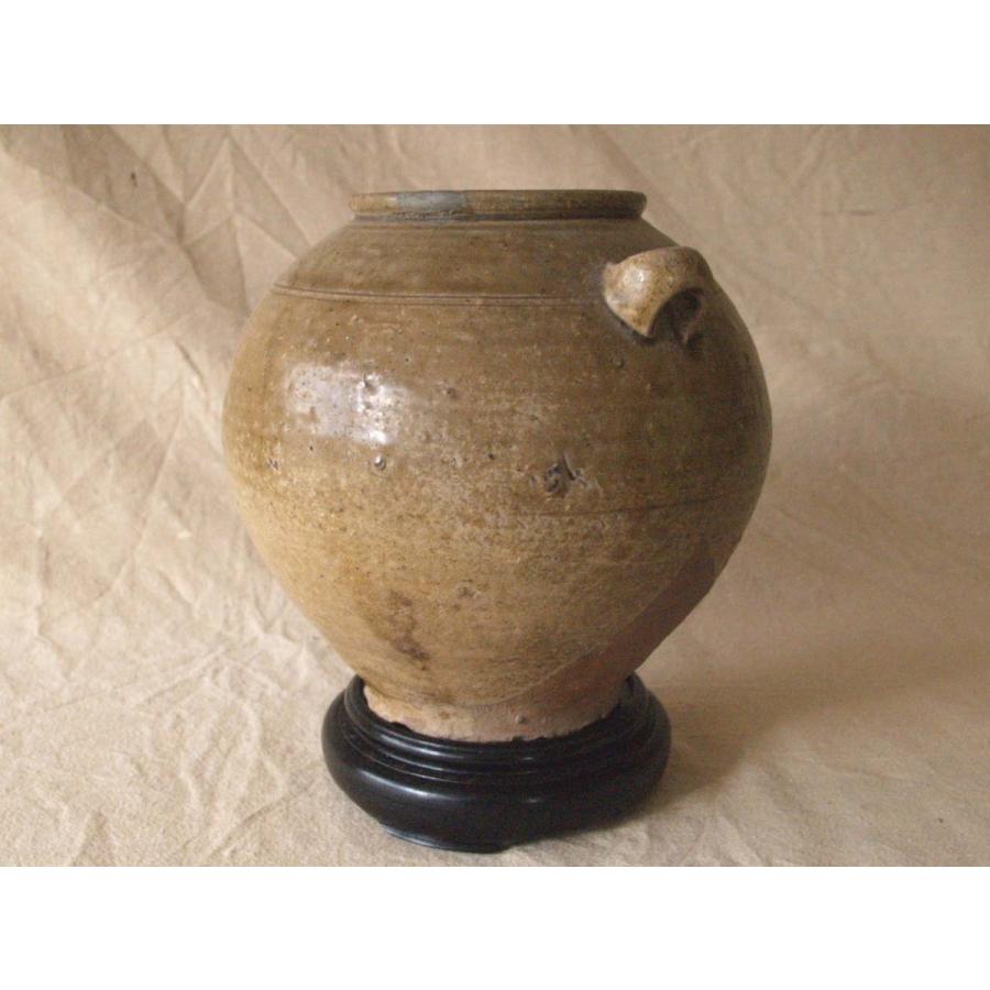 貴重 古越磁 晋代越州窯青磁二耳壺16.5cm 罐 中国古美術 古玩 骨董