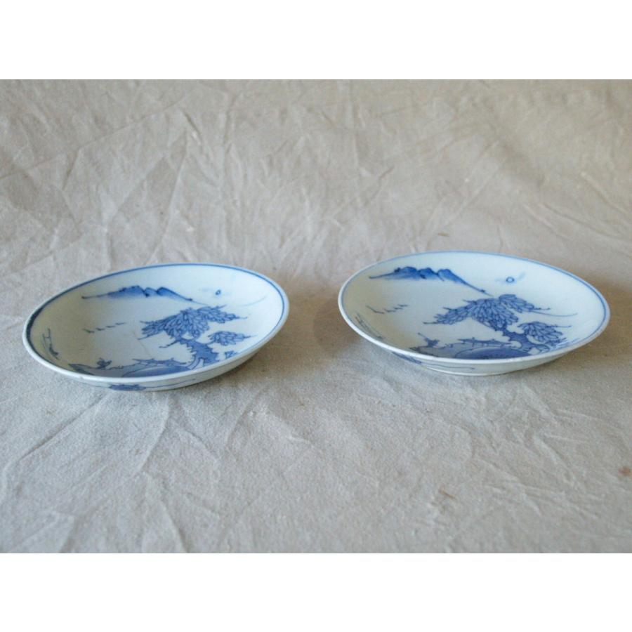 江戸 伊万里 染付山水紋角皿4点 送料込み251220 江戸 伊万里 染付山水