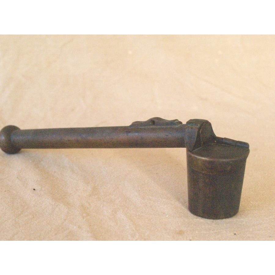 江戸 明治時代 銅製矢立21.5cm携帯用筆記用具 小型墨壺 文房具 護身