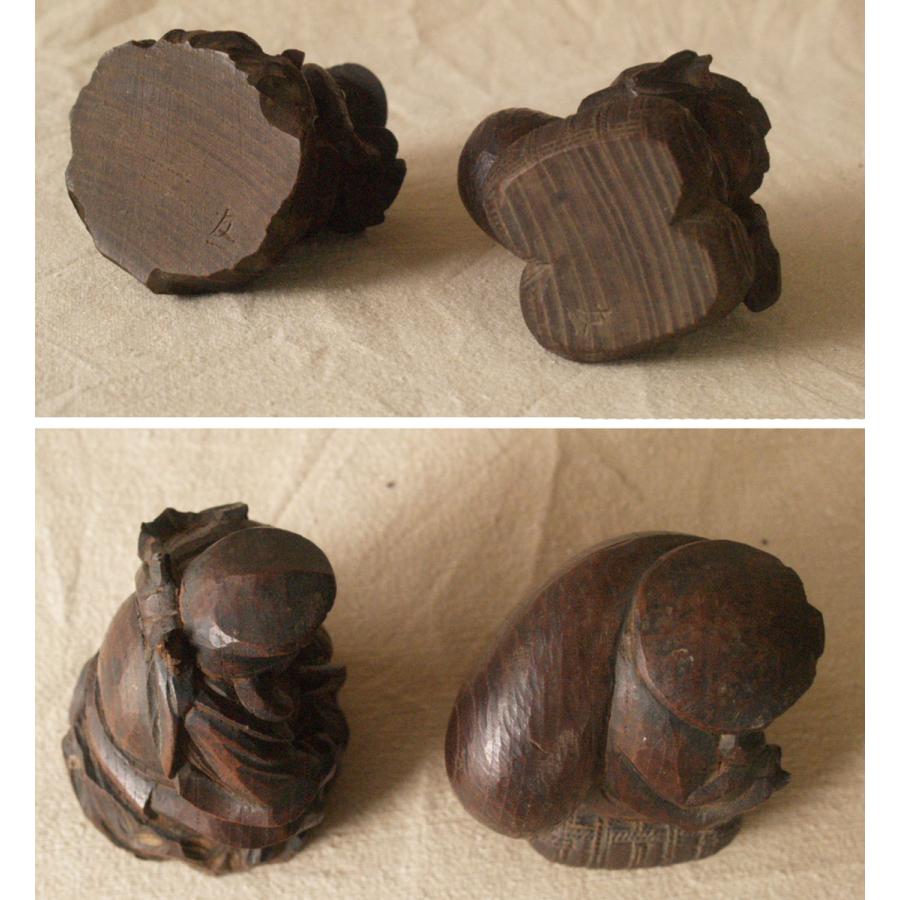 アンティーク 根付 恵比寿様 銘入り 骨董品 アンティーク 根付 恵比寿