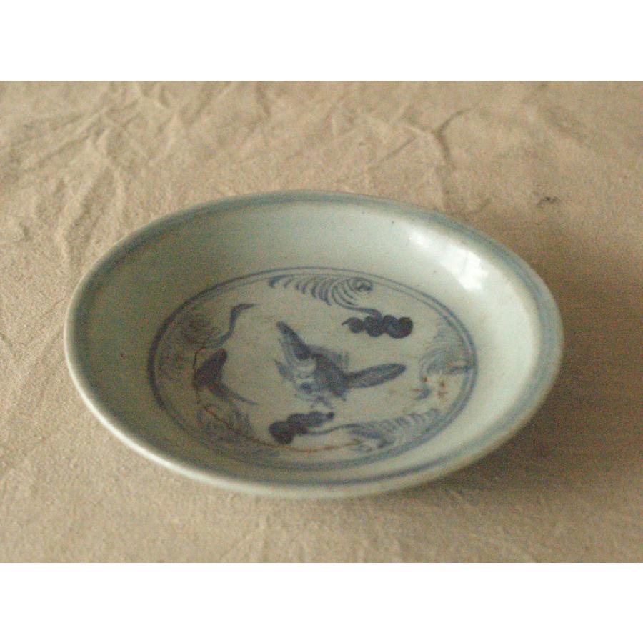 元時代 景徳鎮 青花魚藻文 古染付中皿18cm 15世紀 アジア 古玩 中国
