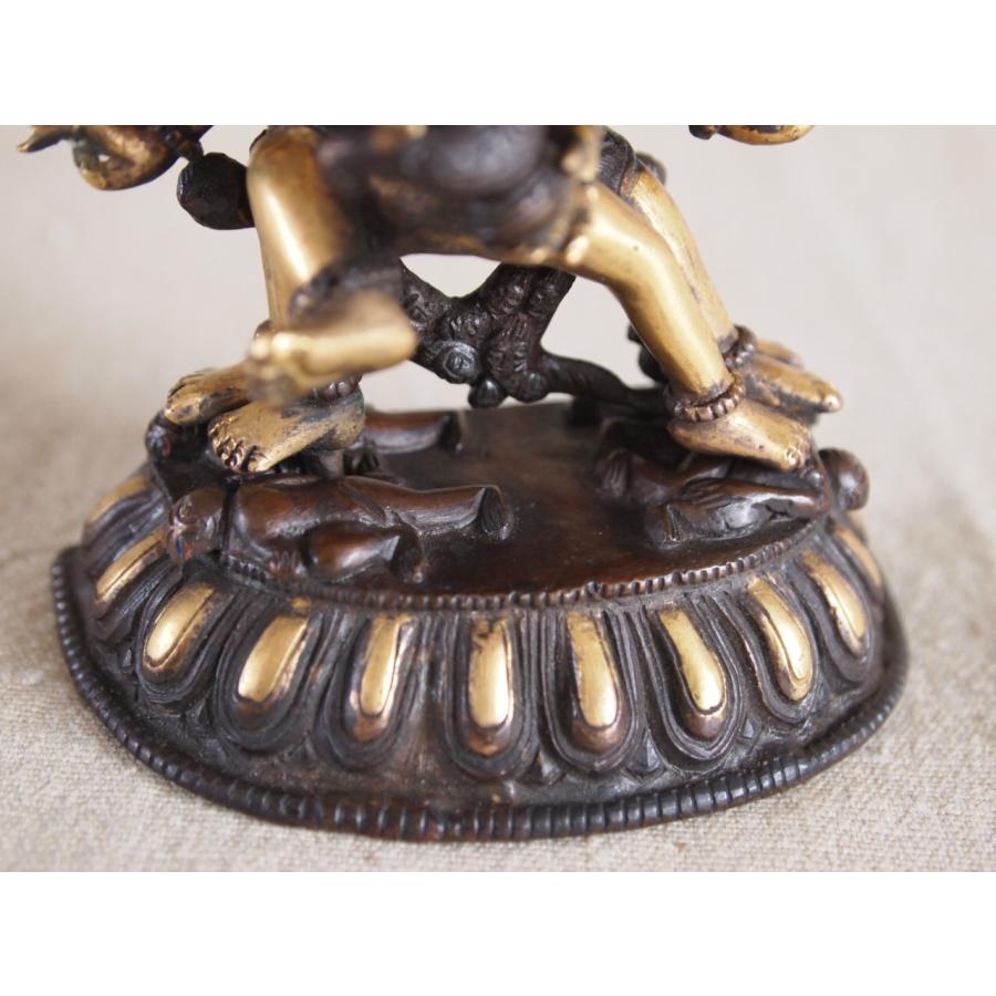 貴重 清代 絢爛豪華 金鍍金銅製歓喜仏10.5cm 男女合体仏 チベット仏