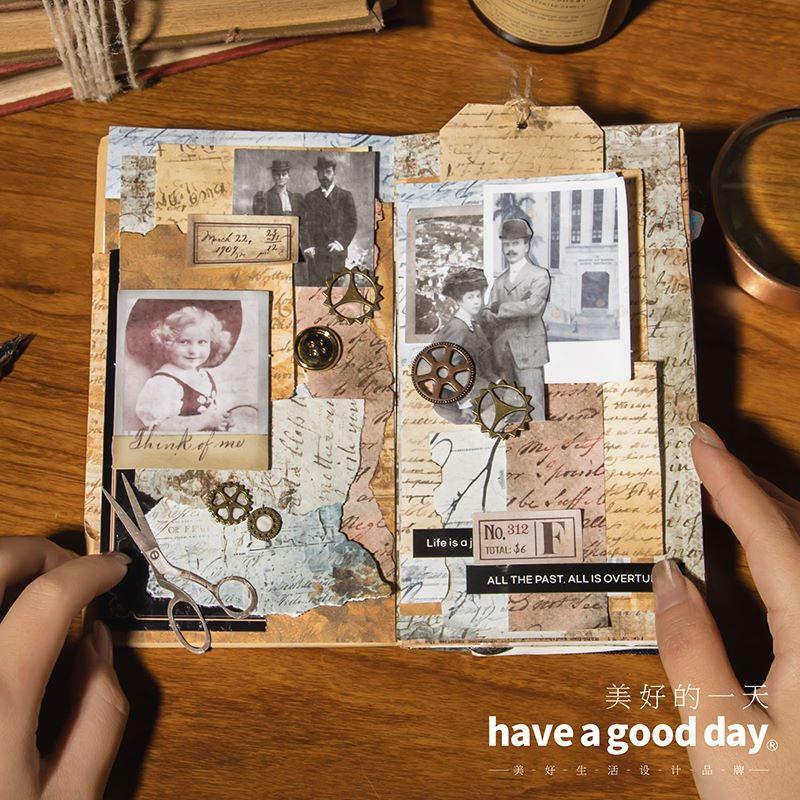 コラージュ 素材 デザイン ペーパー 手紙 英語 英文 楽譜 ジャンク