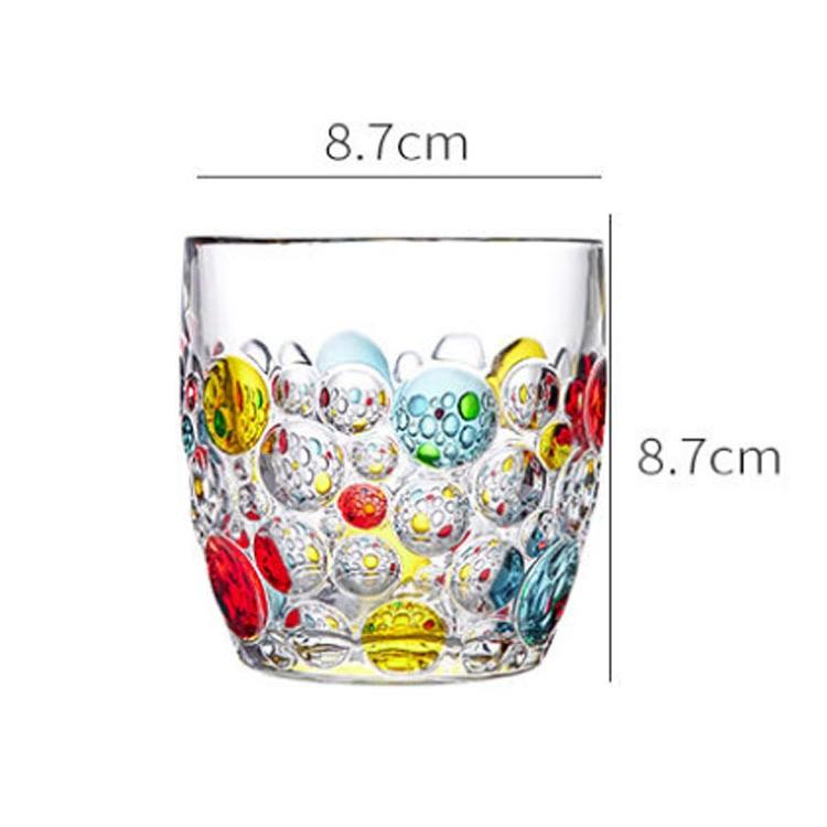 レトロ 水玉柄 ドット柄 透明 グラス ガラスコップ 400ml タンブラー