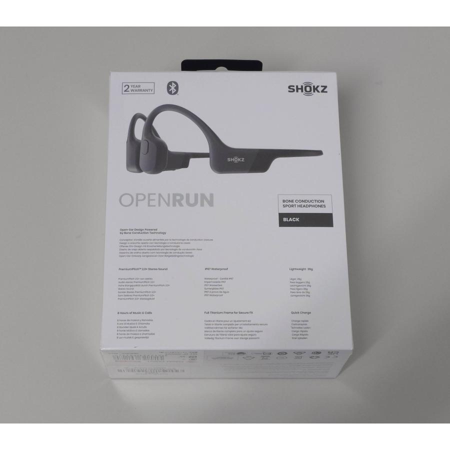 SHOKZ 骨伝導ヘッドホン OPENRUN BLACK S803 OpenRun スポーツ骨伝導