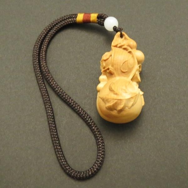 根付 馬と寿老人 牙 骨 柘植等（天然素材） 清長銘 根付(一点物) : EI