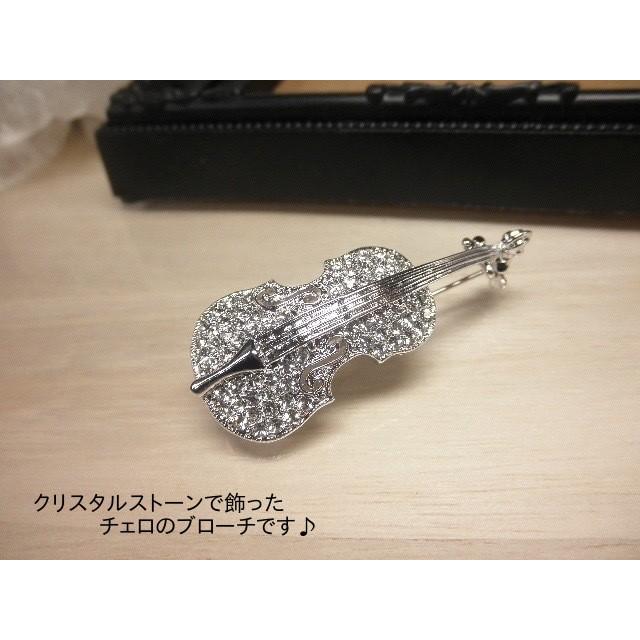 ブローチ 楽器 ピアノ バイオリン チェロ ハープ シルバー