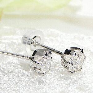 Pt900 0.6ct 一粒 ダイヤモンド スタッド ピアス ダイヤ 18金 18k
