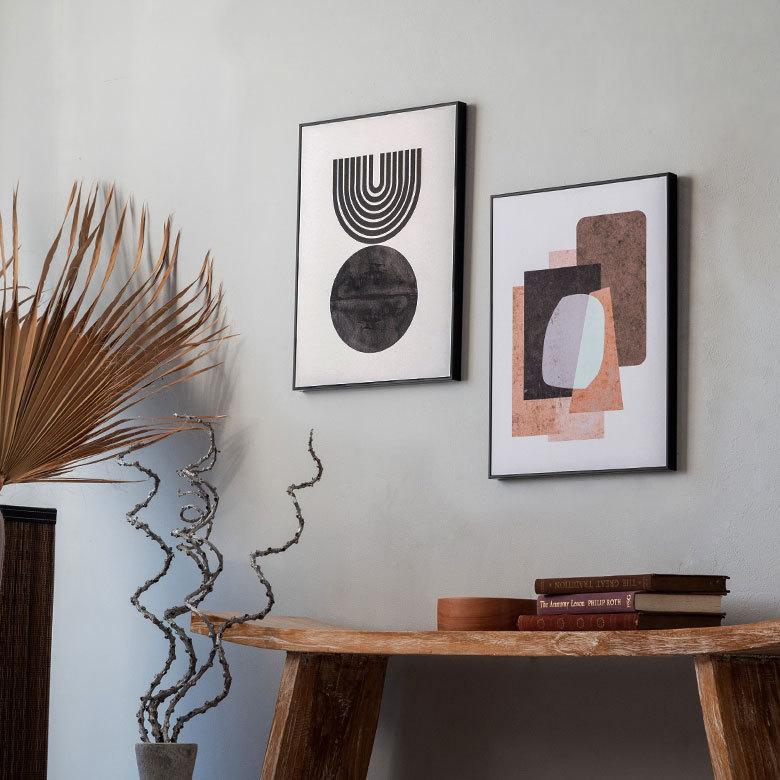 ELEMENTS アート パネル フレーム付き 抽象画 イメージ W 30cm D 40cm