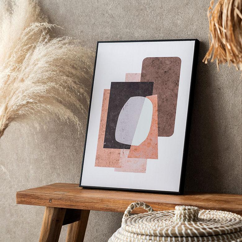 ELEMENTS アート パネル フレーム付き 抽象画 イメージ W 30cm D 40cm