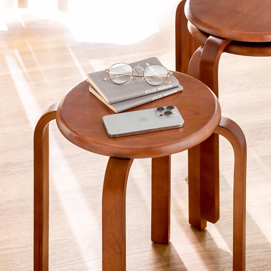 イーサプライ（e-supply） スツール 木製 5脚セット 天然木 丸椅子